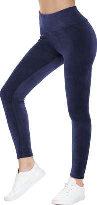 Women's Blue Velvet Leggings