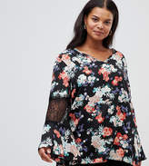Thumbnail for your product : Lovedrobe floral blouse with sheer panels