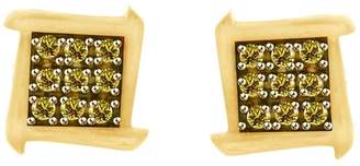 Jewel Zone US Round Cut Yellow Diamond Stud Earrings in 10K Yellow Gold (0.09 cttw)