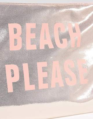 South Beach Beach Please Pink Metallic Pouch