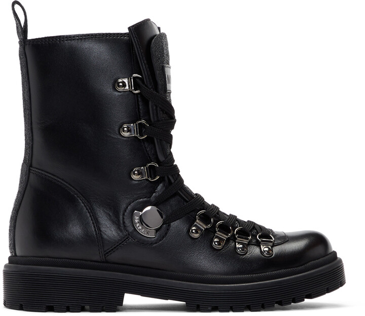 Moncler Black Berenice Combat Boots - ShopStyle