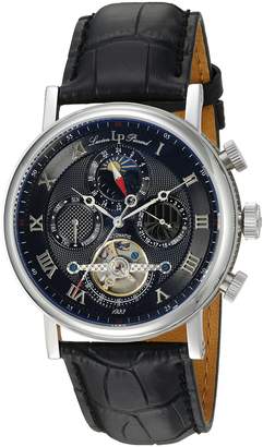 Lucien Piccard Men's 'Ottoman' Automatic Stainless Steel and Leather Casual Watch, (Model: LP-40012A-01)
