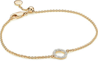 Monica Vinader Riva Mini Circle 18ct gold vermeil and diamond bracelet