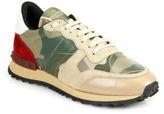 Thumbnail for your product : Valentino Camouflage-Print Leather Sneakers