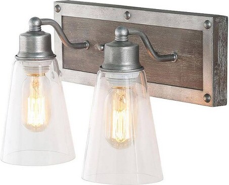 LNCSabrina14-inAntiqueSilverandDistressedWoodBathroomVanityLight,Farmhouse,2-Light