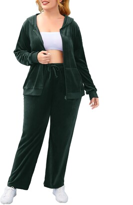 Womens Velour Sweatsuits Sets Piece Tracksuits Outfits Full Zip