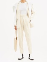 Thumbnail for your product : Another Tomorrow - High-rise Twill Slim Trousers - Cream