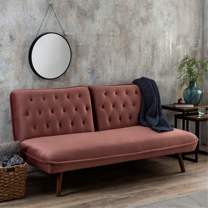 Dunelm Elodie Velvet Sofa Bed Pink ShopStyle