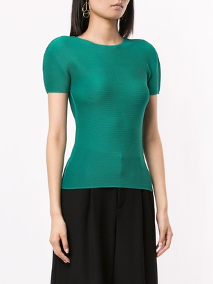 Issey Miyake Micropleated Structured Shoulder Top