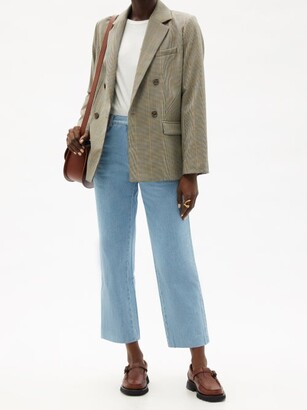 A.P.C. Prune Double-breasted Houndstooth Wool Blazer - Beige Multi