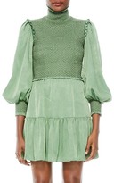 Thumbnail for your product : Alice + Olivia Elvira Smock-Bodice Puff-Sleeve A-Line Dress