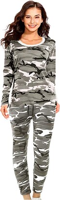 MIXLOT Womens Girls Printed Camouflage Jogging Suit Camo Print Loungewear Full Tracksui