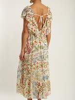 Thumbnail for your product : RED Valentino Floral Print Chiffon Dress - Womens - Cream Multi