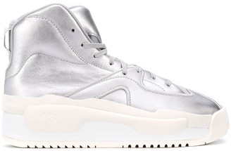 metallic high top sneakers womens