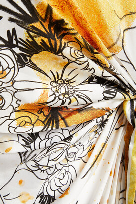 Leo Lin Urbanist One-shoulder Printed Silk-satin Midi Dress