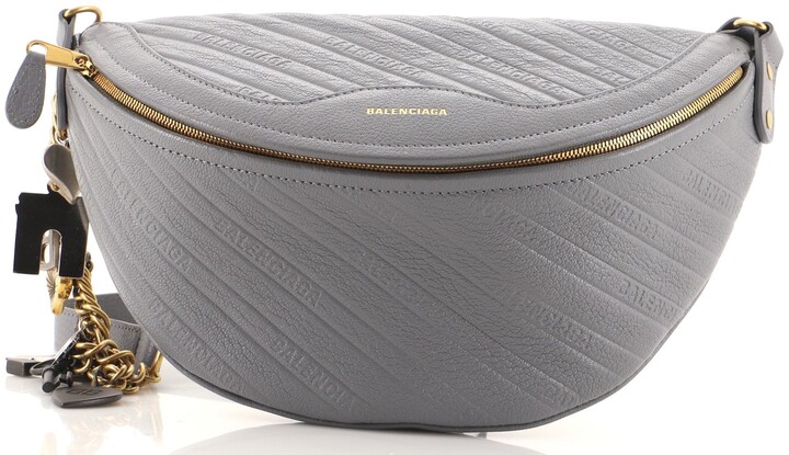 Balenciaga Souvenir Belt Bag Logo Embossed Leather XS - ShopStyle