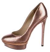 Thumbnail for your product : Brian Atwood Metallic Platform Pumps