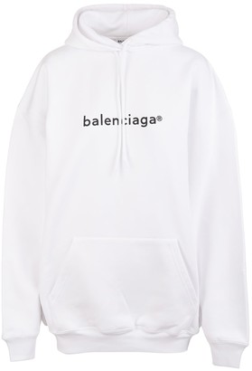 Balenciaga Woman White New Copyright Oversize Hoodie - ShopStyle