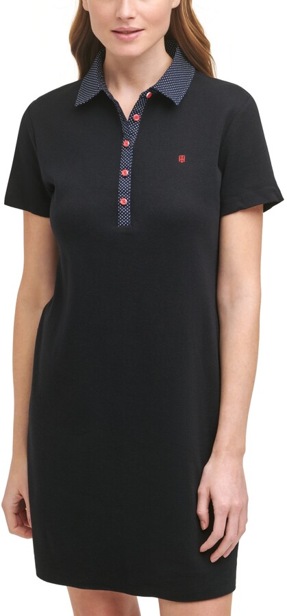 Tommy Hilfiger Women's Contrast Button Polo Dress - ShopStyle