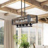 Thumbnail for your product : Gracie Oaks Amaje 5 - Light Kitchen Island Rectangle Chandelier with Wood Accents