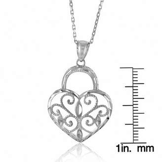 Zales Filigree Heart Lock Pendant, Earrings and Bracelet with Key Dangle Set in Sterling Silver