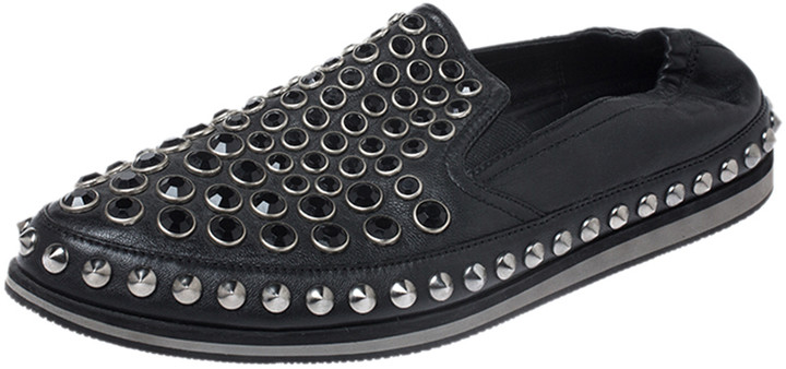 prada studded loafers