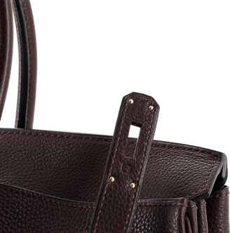 Hermes Birkin Handbag Chocolate Togo with Palladium Hardware 25