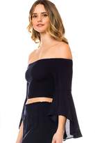 Thumbnail for your product : Love Tree Lovetree Ruffle Sleeves Off-Shoulder