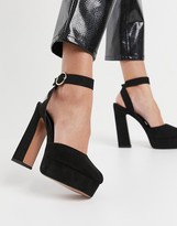 Thumbnail for your product : ASOS DESIGN Pecan platform high heels in black