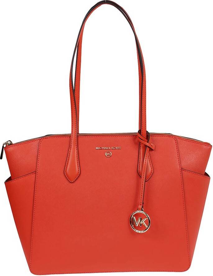 NWT Michael Kors Mercer Large Leather Tote Bright Red