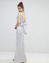 Thumbnail for your product : True Violet Satin Bow Back Maxi Dress