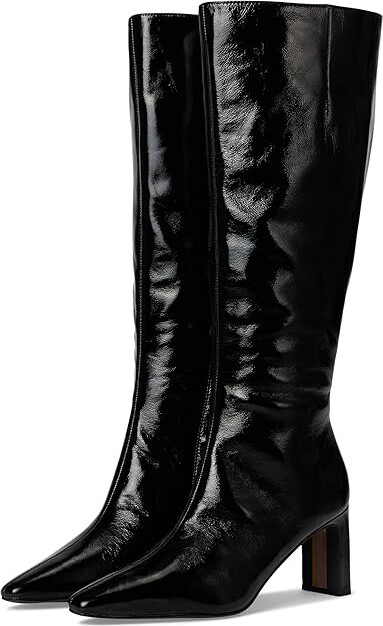 Sam Edelman Sylvia 2 Women's Boots Black Patent Wide Calf : 9 M, Leather