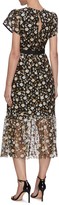 Thumbnail for your product : Self-Portrait Sequin embellished short sleeve mesh midi dress