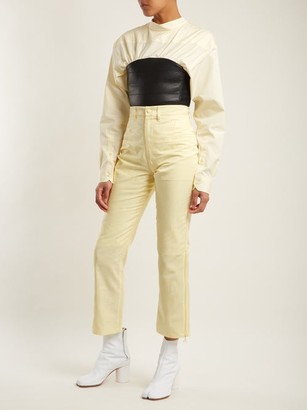 Marine Serre High-rise Moire Cropped Trousers - Yellow