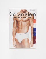 Thumbnail for your product : Calvin Klein 3 Pack White Briefs Cotton Stretch