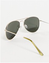 Thumbnail for your product : A. J. Morgan AJ Morgan Chris unisex aviator sunglasses in gold