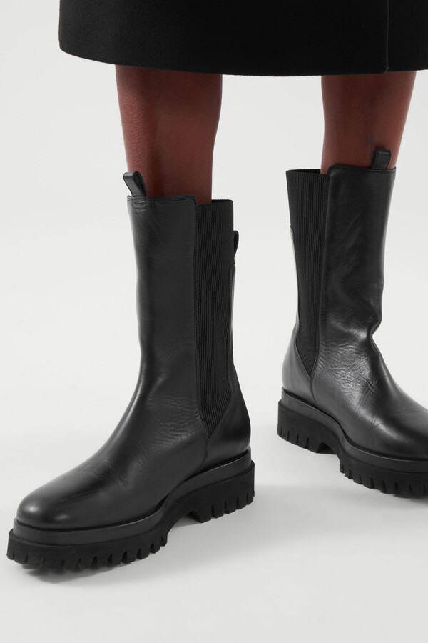 COS Chunky Leather Chelsea Boots - ShopStyle