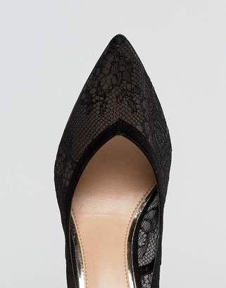 Lipsy Court Shoe In Delicate Lace