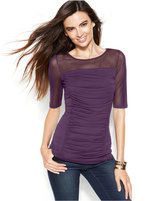 Thumbnail for your product : INC International Concepts Illusion Ruched Top