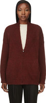 Thumbnail for your product : 3.1 Phillip Lim Burnt Red Alpaca Wool Zip-Up Cardigan