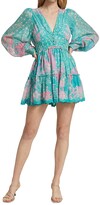 Thumbnail for your product : HEMANT AND NANDITA Floral Long-Sleeve Georgette Mini Dress