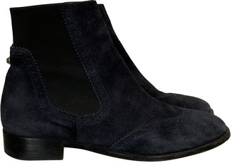 Balenciaga blue Suede Ankle Boots - ShopStyle