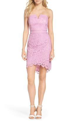 Adelyn Rae Strapless Lace Dress