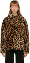 Thumbnail for your product : Yves Salomon Meteo Meteo Brown Leopard Shearling Jacket