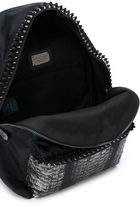 Philipp Plein Stud-Embellished Metallic Backpack