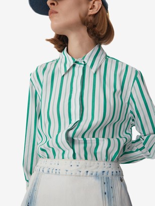 PortsPURE Vertical Stripe-Print Cotton Shirt