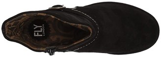 Fly London YOME083FLY Wide (Black/Black Oil Suede/Mousse) Women's Boots