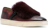 Thumbnail for your product : Santoni pin buckle fur slippers