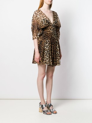 No.21 Leopard Print Silk Dress