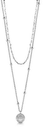 Guess - Rhodium Plated 'L Uptown Chic' Swarovski Double Necklace
